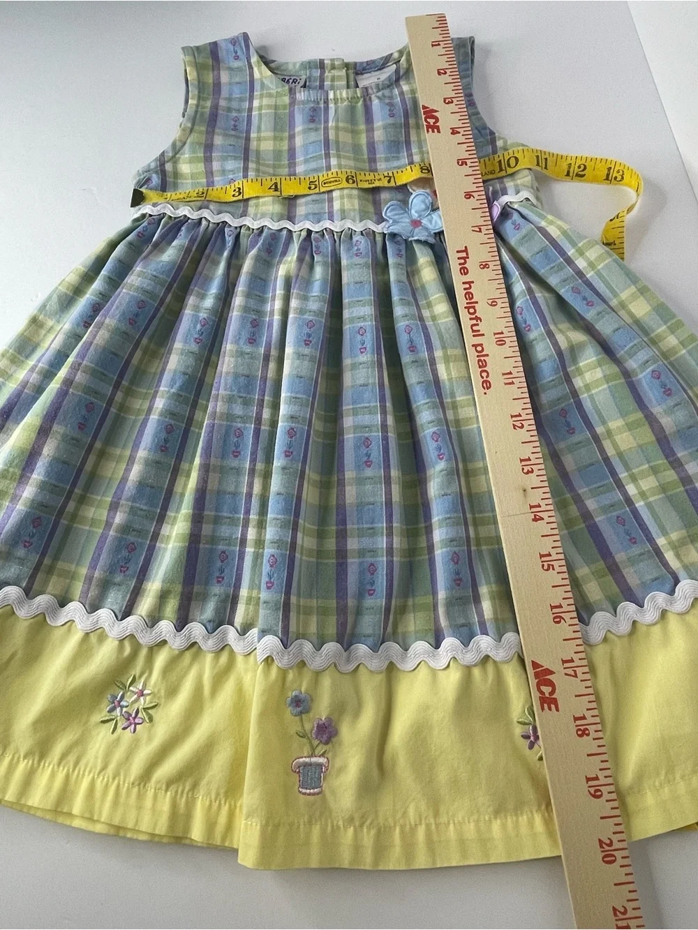 Blueberi Boulevard Plaid Easter Spring Dress Embroidery 2009 Girl 3T